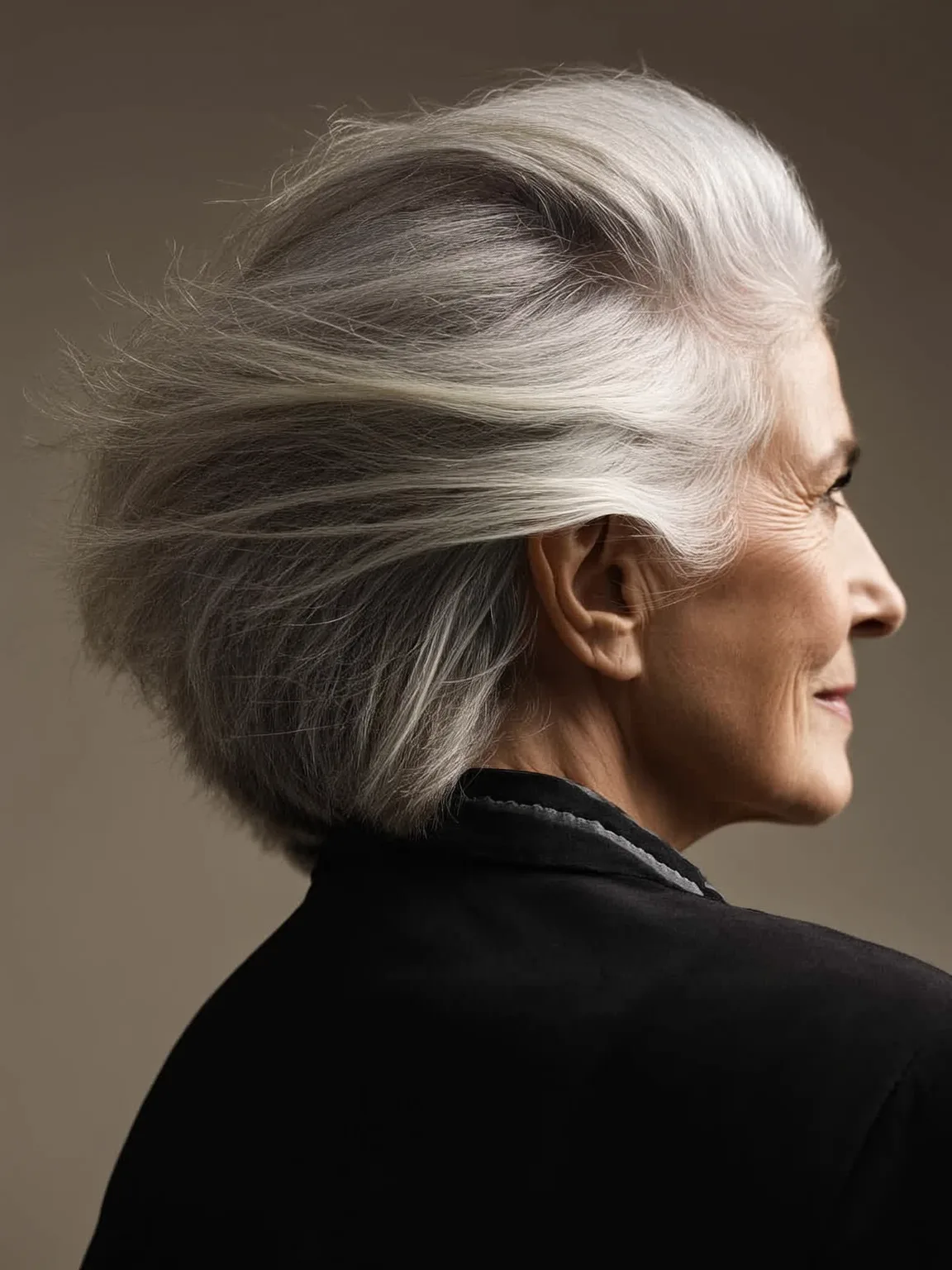 Blowout Bob with Sleek Silver Frost Shine